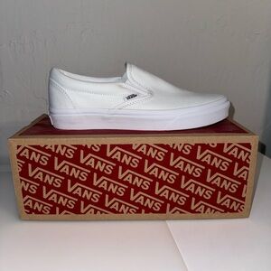 Vans White Slip-On Sneakers